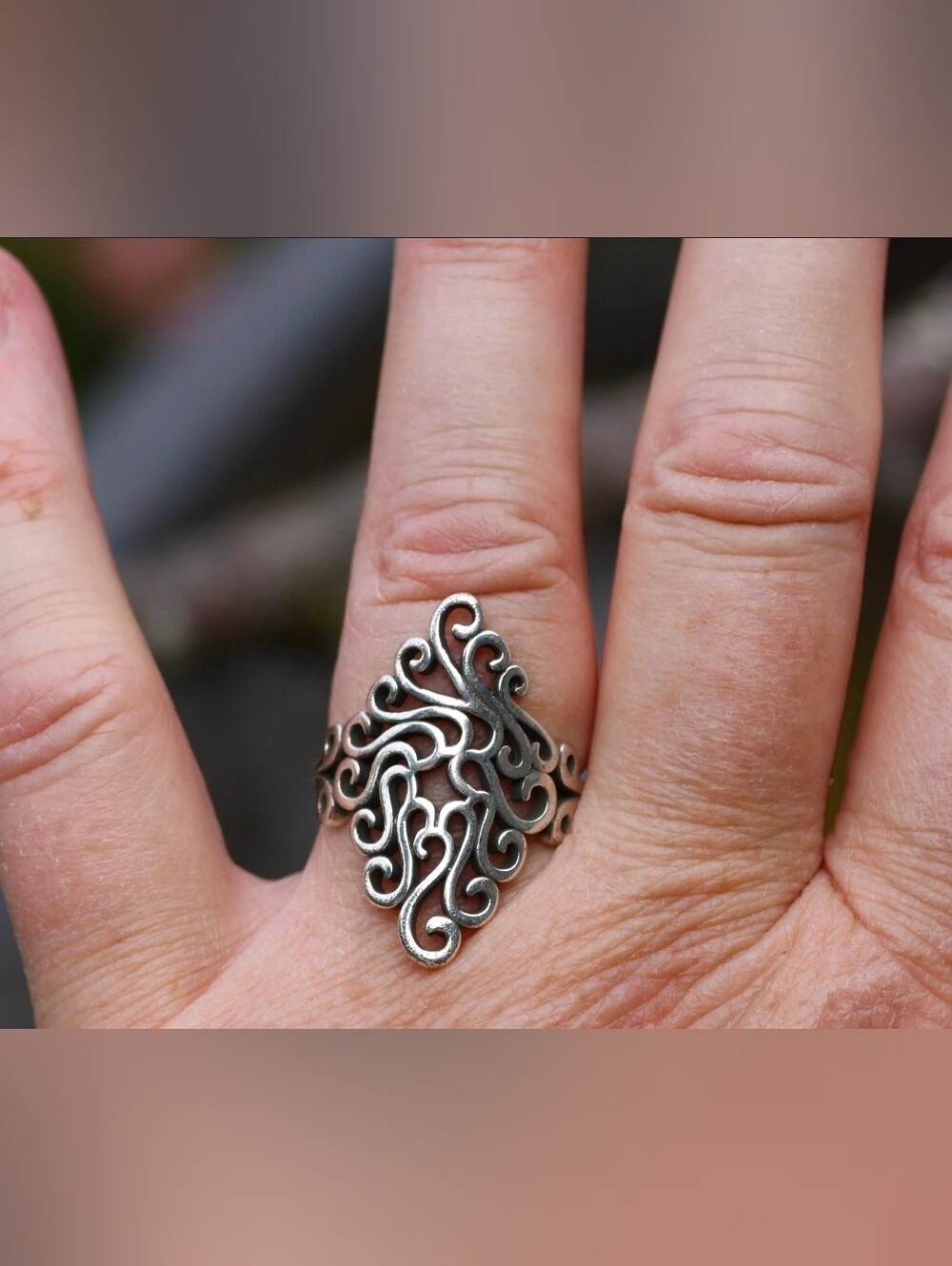 $8 Each Or Bundle 5/$20 Sterling-Style Silver Swirl Filigree Adjustable Ring